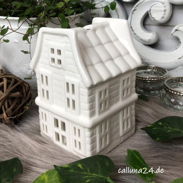 Lichthaus Windlicht Weiß Metall Deko Teelichthalter Shabby Chic